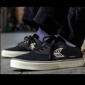 CARIUMA Naoica Tennis Blue Gray Shoe Lace Up Suede Canvas Tie Size 8.5